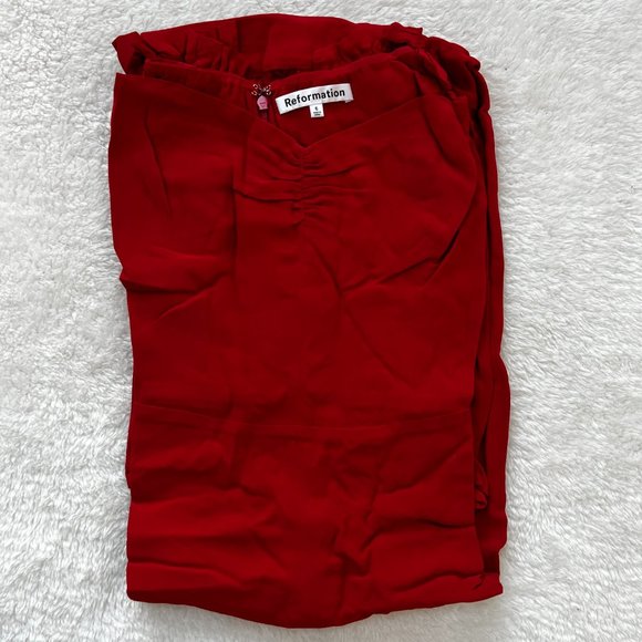 Reformation Butterfly Dress + Red - Picture 5 of 8